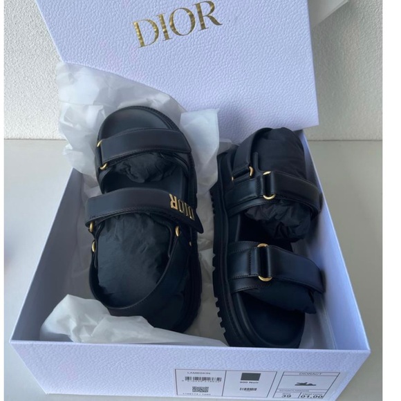Dior Shoes Women's 9 Black Sandals with Gold Accents - Picture 5 of 11